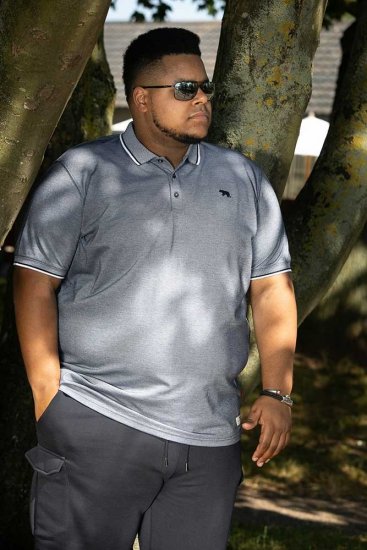 D555 GIBRALTAR Pique Polo Blue - Pikétröjor - Stora pikétröjor - 2XL-8XL