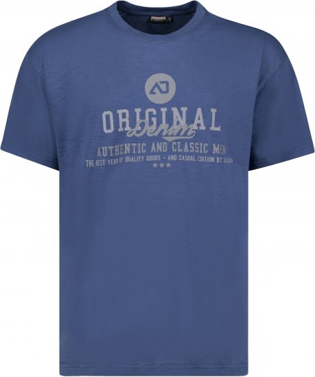 Adamo Sandro Regular fit Slub effect T-shirt Indigo Blue - T-shirts - Stora T-shirts - 2XL-14XL