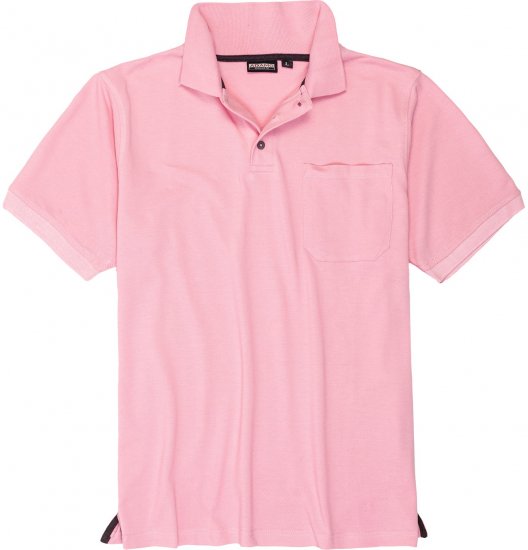 Adamo Klaas Regular fit Polo Shirt with Pocket Pink - Pikétröjor - Stora pikétröjor - 2XL-8XL