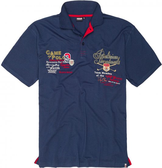 Adamo DURBAN Regular fit Polo Shirt Navy - Pikétröjor - Stora pikétröjor - 2XL-8XL