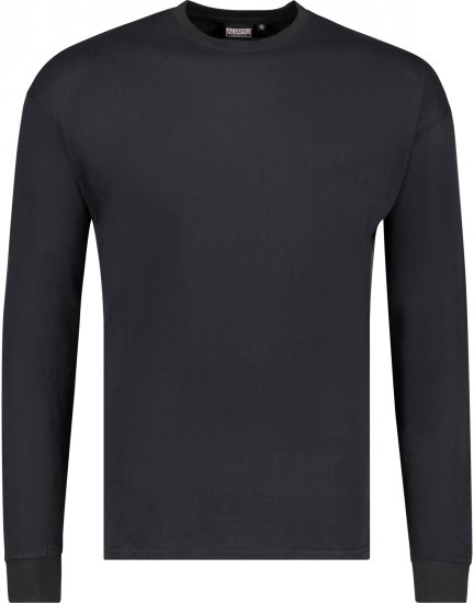 Adamo Floyd Comfort fit Long sleeve T-shirt Black - T-shirts - Stora T-shirts - 2XL-14XL