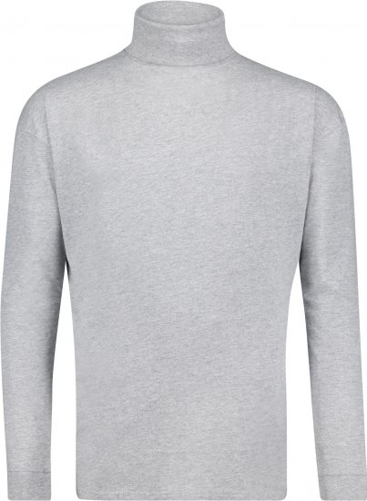 Adamo Fabio Comfort fit Turtleneck Long sleeve T-shirt Grey - T-shirts - Stora T-shirts - 2XL-14XL