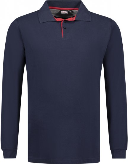 Adamo Peter Comfort fit Long sleeve Polo Navy - Pikétröjor - Stora pikétröjor - 2XL-8XL