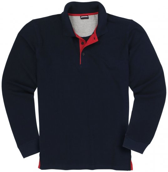 Adamo Peter Comfort fit Long sleeve Polo Navy - Pikétröjor - Stora pikétröjor - 2XL-8XL