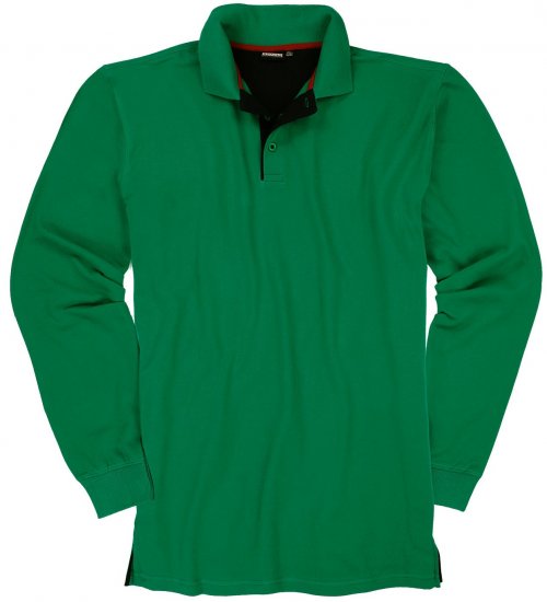 Adamo Peter Comfort fit Long sleeve Polo Green - Pikétröjor - Stora pikétröjor - 2XL-8XL
