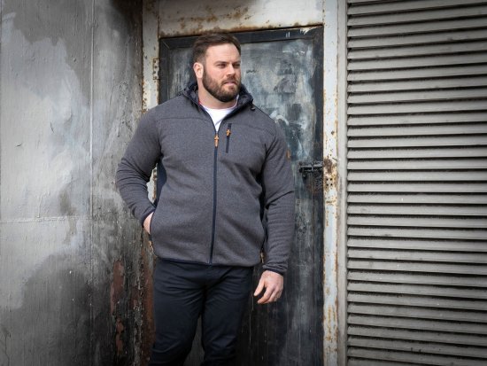 D555 Conrad Detachable Hood Bonded Fleece Zip Through Hoody Mörkblå - Tröjor & hoodies - Stora hoodies & tröjor - 2XL-14XL