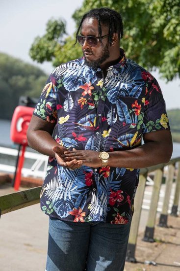 D555 TOBY Multi Colour Hawaiian AO Print Shirt - Skjortor - Stora skjortor - 2XL-8XL