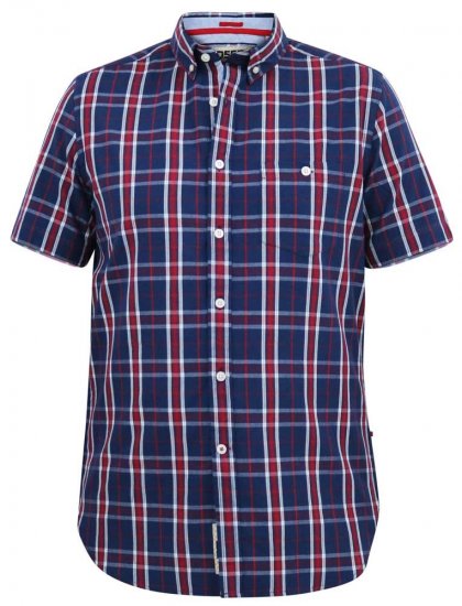 D555 ROYSTON S/S Shirt Navy - Skjortor - Stora skjortor - 2XL-8XL