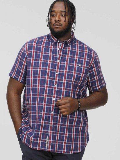 D555 ROYSTON S/S Shirt Navy - Skjortor - Stora skjortor - 2XL-8XL
