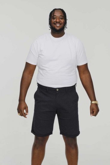 D555 DUDLEY AO Printed Stretch Chino Shorts Navy - Shorts - Stora shorts W40-W60