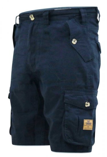 D555 RODNEY Cotton Cargo Shorts Navy - Shorts - Stora shorts W40-W60