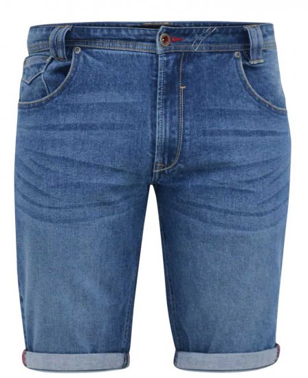 D555 JONES Stretch Denim Shorts Blue Stonewash - Shorts - Stora shorts W40-W60