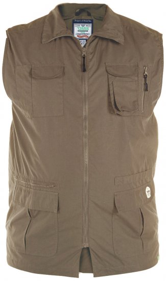 D555 Enzo Multi Pocket Waistcoat Brown - Alla kläder - Kläder stora storlekar herr
