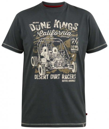 D555 BENNETT Dune Kings Buggy Printed Crew Neck T-Shirt Khaki - T-shirts - Stora T-shirts - 2XL-14XL