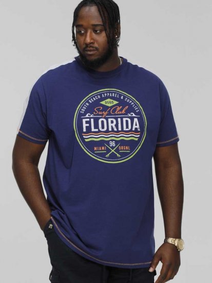 D555 CADMAN Florida Surf Club Printed Crew Neck T-Shirt - T-shirts - Stora T-shirts - 2XL-14XL