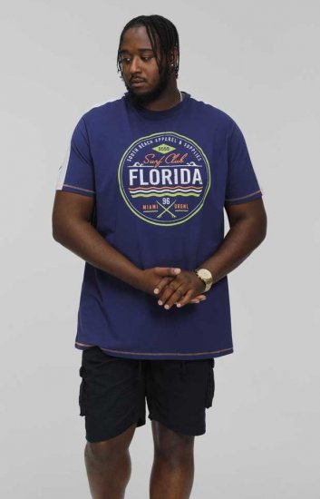 D555 CADMAN Florida Surf Club Printed Crew Neck T-Shirt - T-shirts - Stora T-shirts - 2XL-14XL
