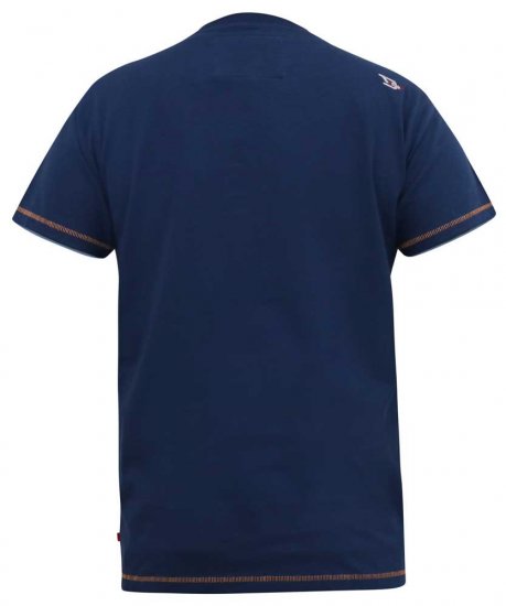 D555 COLIN Born To Rock Printed Crew Neck T-Shirt French Navy - T-shirts - Stora T-shirts - 2XL-14XL