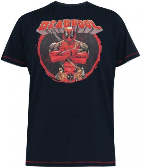 D555 WADE Official Deadpool Printed T-Shirt Dark Navy - T-shirts - Stora T-shirts - 2XL-14XL