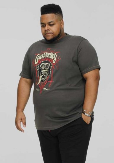 D555 DALLAS Official Gas Monkey Printed Crew Neck T-Shirt Khaki - T-shirts - Stora T-shirts - 2XL-14XL