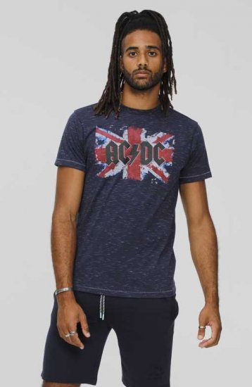 D555 DENNIS Official AC/DC Printed Crew Neck T-Shirt Navy Reno - T-shirts - Stora T-shirts - 2XL-14XL