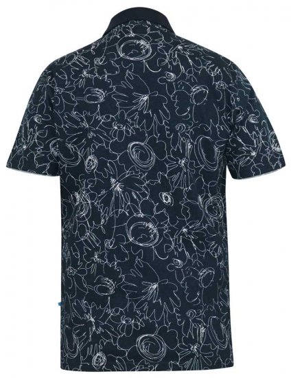D555 ROLAND Printed Polo Shirt Navy - Pikétröjor - Stora pikétröjor - 2XL-8XL