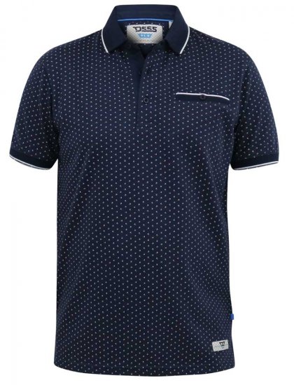D555 DARWIN AO Printed Polo Shirt Navy - Pikétröjor - Stora pikétröjor - 2XL-8XL