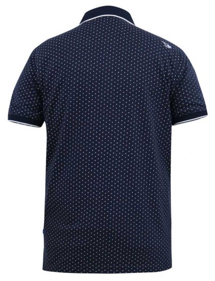 D555 DARWIN AO Printed Polo Shirt Navy - Pikétröjor - Stora pikétröjor - 2XL-8XL