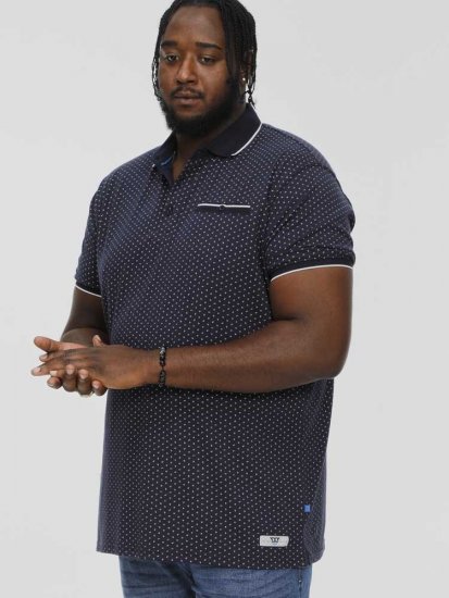 D555 DARWIN AO Printed Polo Shirt Navy - Pikétröjor - Stora pikétröjor - 2XL-8XL