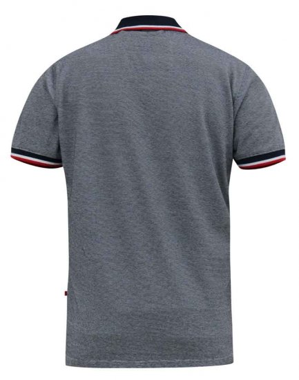 D555 BAYTON 2 Fine Stripe Jersey Polo Grey - Pikétröjor - Stora pikétröjor - 2XL-8XL