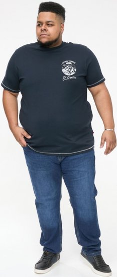 D555 GRAHAM YOSEMITE Chest And Back Printed Crew Neck T-Shirt Navy - T-shirts - Stora T-shirts - 2XL-14XL