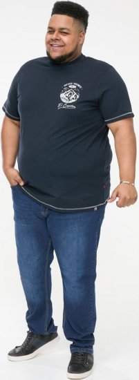 D555 GRAHAM YOSEMITE Chest And Back Printed Crew Neck T-Shirt Navy - T-shirts - Stora T-shirts - 2XL-14XL