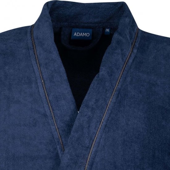 Adamo 149014 Morgonrock i velour Mörkblå - Underkläder & badkläder - Stora underkläder för män