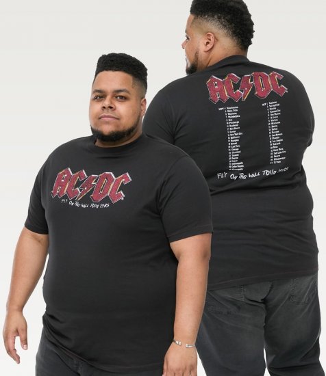 D555 JAILBREAK Official Ac/Dc Printed T-Shirt With Front And Back Print - Black - T-shirts - Stora T-shirts - 2XL-14XL