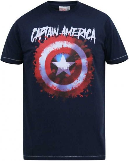 D555 ROGERS Official Captain America Printed T-Shirt Dark Navy - T-shirts - Stora T-shirts - 2XL-14XL