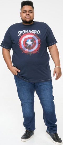 D555 ROGERS Official Captain America Printed T-Shirt Dark Navy - T-shirts - Stora T-shirts - 2XL-14XL