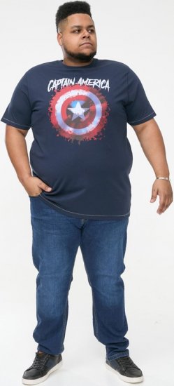 D555 ROGERS Official Captain America Printed T-Shirt Dark Navy - T-shirts - Stora T-shirts - 2XL-14XL