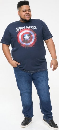 D555 ROGERS Official Captain America Printed T-Shirt Dark Navy - T-shirts - Stora T-shirts - 2XL-14XL