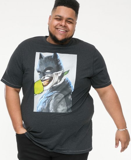 D555 MARTIN Official Batman Printed T-Shirt Washed Black - T-shirts - Stora T-shirts - 2XL-14XL
