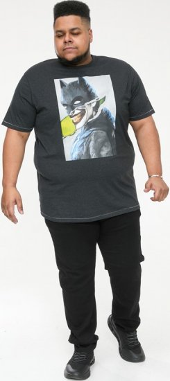 D555 MARTIN Official Batman Printed T-Shirt Washed Black - T-shirts - Stora T-shirts - 2XL-14XL