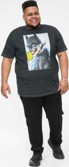 D555 MARTIN Official Batman Printed T-Shirt Washed Black - T-shirts - Stora T-shirts - 2XL-14XL
