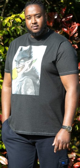 D555 MARTIN Official Batman Printed T-Shirt Washed Black - T-shirts - Stora T-shirts - 2XL-14XL