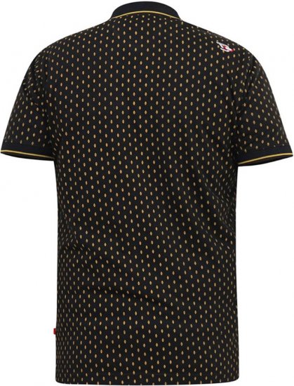 D555 RAUL AOP Jersey Polo With Jacquard Collar, Ribs And Chest Pocket Black - Pikétröjor - Stora pikétröjor - 2XL-8XL