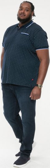 D555 OAKLEY AOP Jersey Polo With Jacquard Collar, Ribs And Chest Pocket Navy - Pikétröjor - Stora pikétröjor - 2XL-8XL