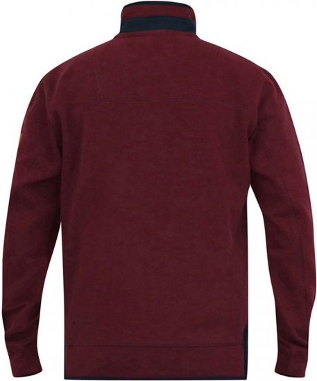 D555 HIRALDO Quarter Neck Pique Fleece Sweatshirt With Chest Embroidery Red - Tröjor & hoodies - Stora hoodies & tröjor - 2XL-14XL