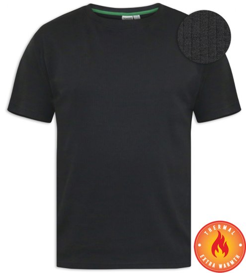 D555 Motherwell Thermal Short Sleeve T-Shirt Black - Underkläder & badkläder - Stora underkläder för män