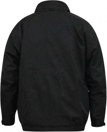 D555 Rudy Showerproof Fleece Lined Jacket With Packaway Hood - Black - Jackor - Stora jackor - 2XL-12XL