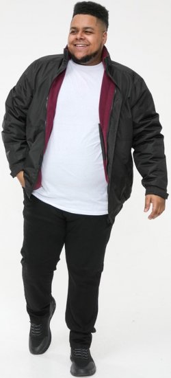 D555 Rudy Showerproof Fleece Lined Jacket With Packaway Hood - Black - Jackor - Stora jackor - 2XL-12XL