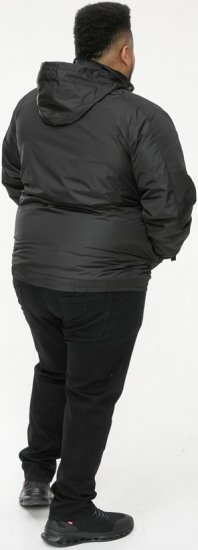 D555 Rudy Showerproof Fleece Lined Jacket With Packaway Hood - Black - Jackor - Stora jackor - 2XL-12XL