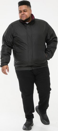 D555 Rudy Showerproof Fleece Lined Jacket With Packaway Hood - Black - Jackor - Stora jackor - 2XL-12XL