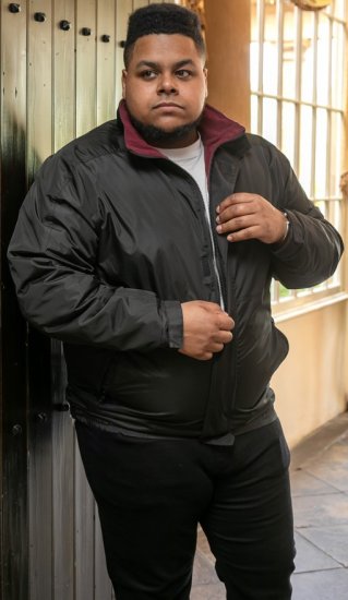 D555 Rudy Showerproof Fleece Lined Jacket With Packaway Hood - Black - Jackor - Stora jackor - 2XL-12XL